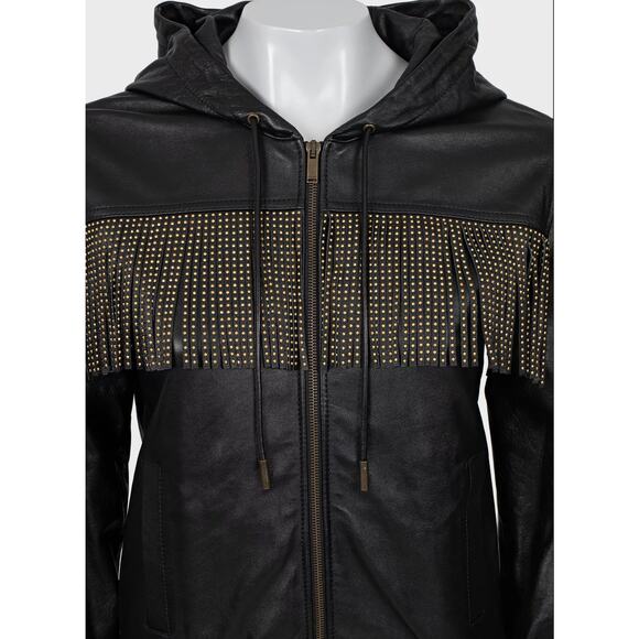 Saint Laurent Black Fringe Leather Jacket - Size S / FR36 - Picture 4 of 4